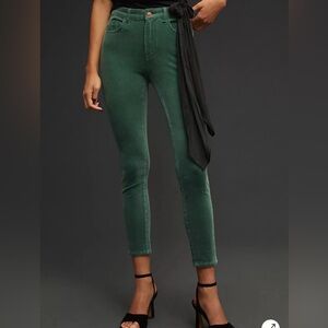 Pilcro Anthropologie Pants Womens Size 26 Green Corduroy High Rise Skinny